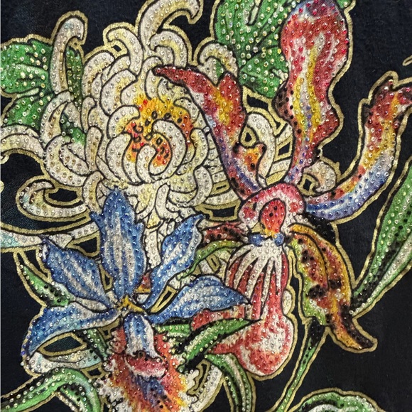 Ed Hardy Y2K 2000s Rhinestone Black Graphic Tee Size Small - Picture 3 of 7